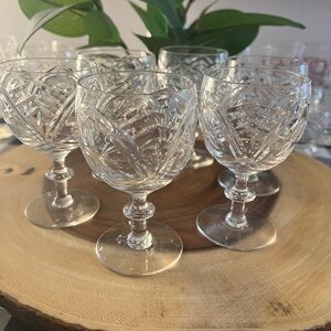 Vintage Elegant Crystal Wine Glass Set Webb Corbett made in England
